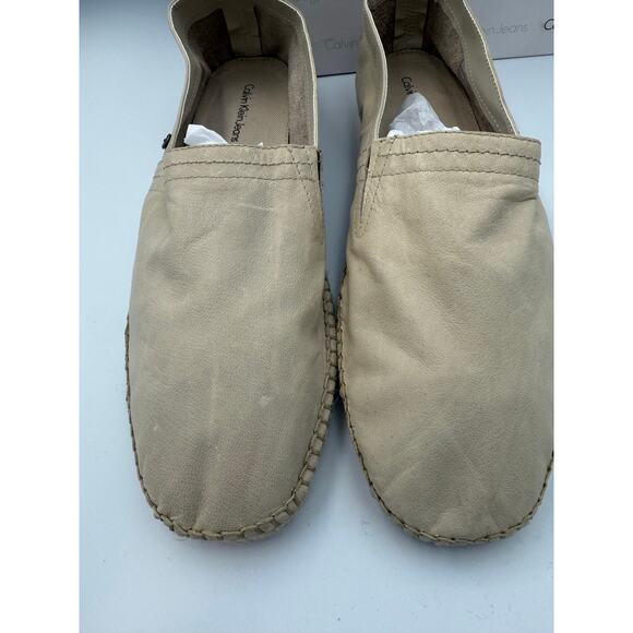 Calvin Klein Jeans Men’s Espadrilles Size 11.5 US "Charles" Beige Slip-On Shoes - Picture 2 of 9